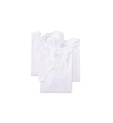 Fruit of the Loom Men's V-Neck T-Shirt(Pack of 3) - White - L
