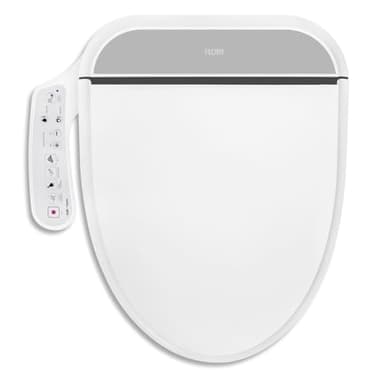 R FLORY FDB300 Electronic Smart Bidet Seat Bidet Attachment Easy Install Heated Seat Warm Dry Water Power Save Self Cleaning Separate Nozzle (Normal-UK)