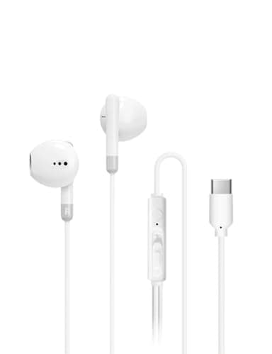 MAS CARNEY USB C Earphones Wired TH8, Type C Headphones with Mic,USB-C Ear buds Compatible with Samsung Galaxy S25 S24 S23 A55 A53,Google Pixel,iPhone 15 16 iPad Pro,Huawei Honor, Xiaomi,VIVO