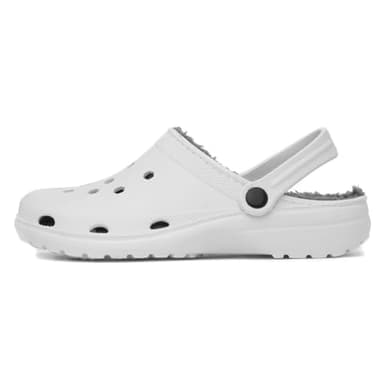 shoezone - Winter Womens White Warm Lined Slipper - Size 7 UK - White