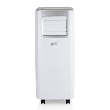 BLACK+DECKER BXAC40006GB 9000 BTU Portable 3-in-1 Air Conditioner, Dehumidifier, Cooling Fan, LED Display, 2 Fan Speed, 24 Hour Timer, Remote Control, White