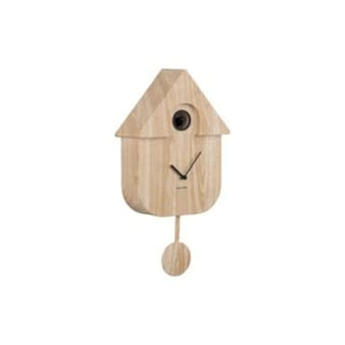 Karlsson Cuckoo Modern Wall Clock Light Wood, Multicolored, 40 x 40 x 5 cm