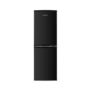 Cookology CFF1425050 Static 142 Litre Freestanding 50/50 Fridge Freezer, Adjustable Temperature Control and Legs, Reversible Doors, Efficient LED Light, 4 Star Freezer Rating - in Black