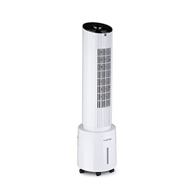 Klarstein Portable Air Cooler, 4-In-1 Ioniser, Evaporative Air Coolers for Home, 45W Silent w/Night Mode, Humidifier, Ioniser, Purifier, Small Water Cooler, Ice Fan, AC Unit 400m³/h Room Air Flow