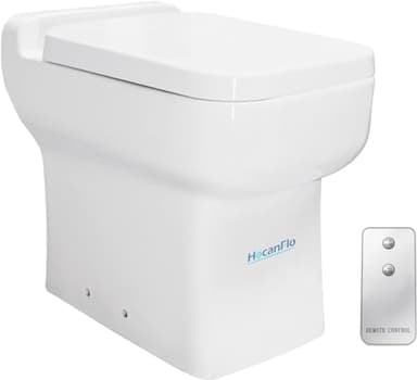 HOCANFLO One-Piece Toilet, Macerating Toilet for Small Space, 600watt Macerator Pump Built in The Base for Basement Toilet System