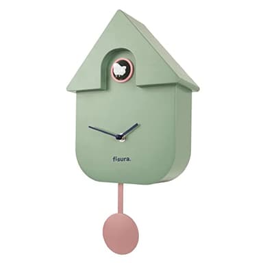 Fisura - Cuckoo clock. Wall clock. Original wall clock for gift. 3 AA batteries not included. 21,5 x 8 x 41,5. Material: ABS plastic. (Mint)