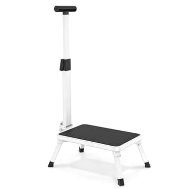 Johgee Safety Step Stool with Handle, Folding Step Stool with Non-slip Rubber Mat, Lightweight Step Stool for Adults, Elderly, Disabled and Adults in Kitchen, Bathroom, Bedroom, 330 LBS Capacity