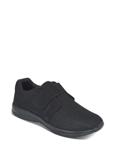 Pegasus Men's Wide Fit Trainer Touch Fastening Comfortable Trainers Black 10 UK