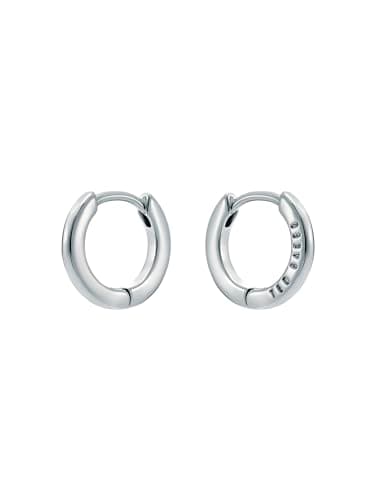 Ted Baker Crislie Logo Hoop Earrings (12mm) For Women (Silver)