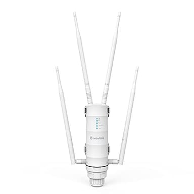 WAVLINK AC1200 Outdoor Wireless Access Point with Passive POE, WiFi Repeater Extender Dual Band 2.4GHz 300Mbps+5.8 GHz 867Mbps, 4x7dBi Detachable Omni Directional Antennas, White (WING 12M)
