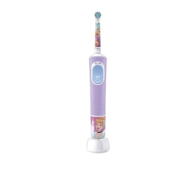 Oral-B Pro Kids Princess Electric Toothbrush for Children from 3 Years, Includes Sensitiv+ Mode for Dental Care, Extra Soft Bristles, 1 Replacement Brush, 4 Stickers, Purple/Blue