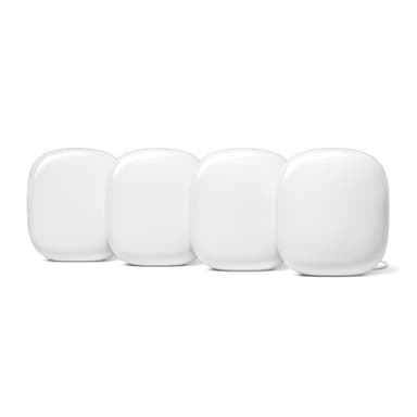 Google Nest WiFi Pro - Wi-Fi 6E, Reliable Home Wi-Fi System with Fast Speed and Whole Home Coverage, Mesh Wi-Fi Router, 4 Pack, Snow, Small