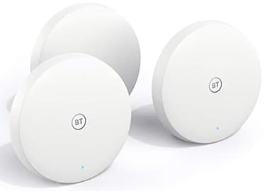BT Mini Whole Home Wi-Fi, Pack of 3 Discs, Mesh Wi-Fi for seamless, speedy (AC1200) Connection, Wi-Fi everywhere in medium to large homes, App for complete control and 3 year warranty