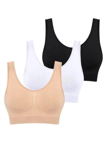 Boolavard The Ultimate Comfort Bra. Seamless Support Comfort Sport Stretch Action Leisure Black White (as8, Alpha, 3X_l, Regular, Regular)
