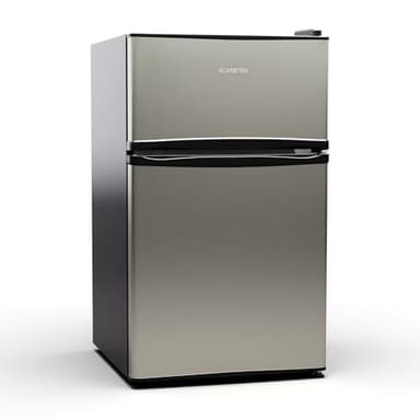 Klarstein Big Daddy - Refrigerator with Freezer Compartment, Fridge Freezer Combination, Fridge Quiet, LED, Capacity: 86 liters, Refrigerator: 61 liters, Freezer: 25 L, Silver