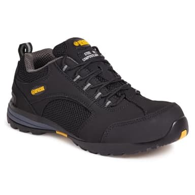 Apache AP318SM Safety Trainer | Black Size 10 UK | Steel Toe Cap | Midsole Protection | Padded Collar and Tongue | Safety Certified | Durable Outsole