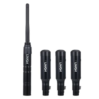 Lixada 2.4G DMX512 Wireless Transmitter 1 PCS and 3 PCS Rechargeable Receivers Set 126 Channels for Party DJ Show Club LED Stage Disco KTV Stage Light