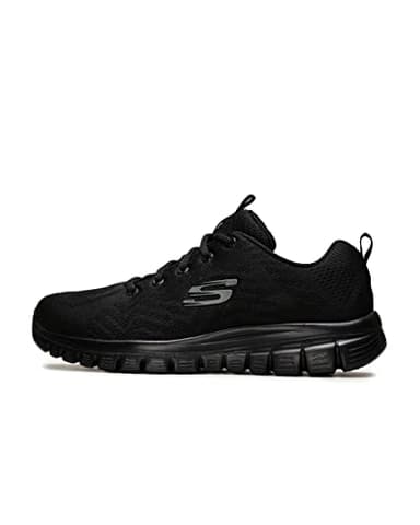 Skechers Women's Graceful Get Connected Sneaker, Black Mesh Trim, 6 UK