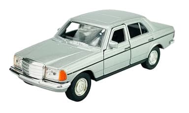 DROMADER Silver Mercedes-Benz W123 E-Class Saloon 1/34-1/39 Die Cast Model Car, New in Box
