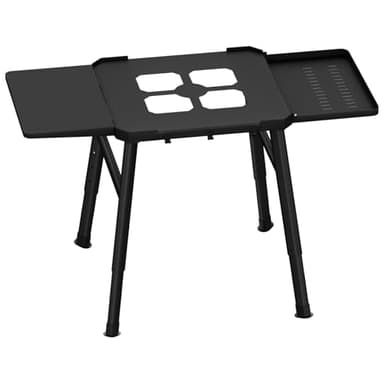 DUDSOEHO Grill Stand for Ninja Woodfire Outdoor Grill - Electric Outdoor BBQ Grill Height Adjustable Stand with Double Side Table, Pizza Oven Stand with Hanging Hooks