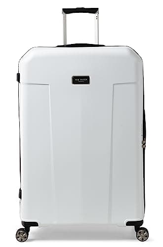 Ted Baker Flying Colours Hardside Trolley 4 Wheel Spinner, TSA Lock, Lightweight Suitcase, Men and Women, White, 25-Inch Checked-Medium, Luggage