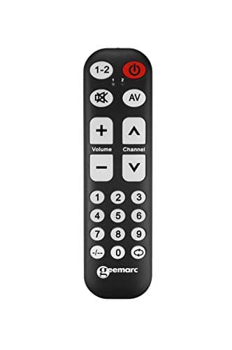 Geemarc TV10 - Easy-to-use Universal Remote Control with 19 Programmable Buttons for Seniors - Requires Original Remote for Pairing - Works with Infrared