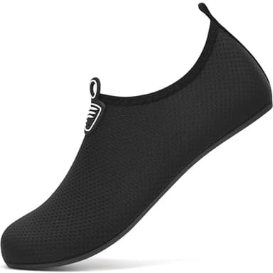 sportvibe Water Shoes Beach Shoes Lightweight Barefoot Aqua Quick Dry Breathable Swim for Women Men Surfing Running Driving Pool Yoga (Black,9 UK/43 EU)