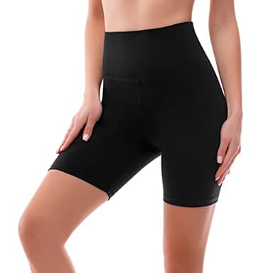 SINOPHANT High Waisted Cycling Shorts Women - Tummy Control Buttery Soft Biker Yoga Running Gym Black Workout Athletic Shorts(XXL,1 Black)