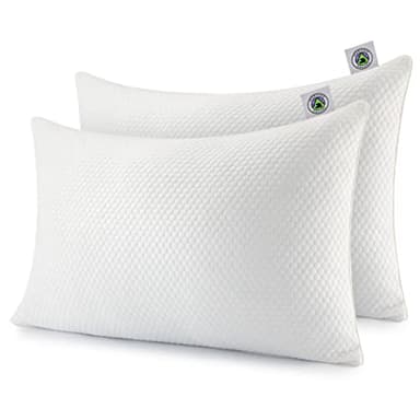 Martian Dreams® Hybrid Pillow Microfibre & Shredded Memory Foam Fill | 2 Pack | Medium Firmness, Hypoallergenic (50x75cm), Relieves Neck and Shoulder Pain