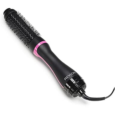 Revlon One-Step Style Booster - Round Brush Dryer & Styler, Round Brush- 38 mm (Thermal Bristles, Ceramic-Coated Barrel, IONIC + CERAMIC TECHNOLOGY) RVDR5292UKE, Black