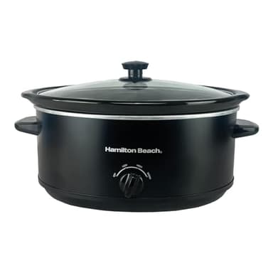 Hamilton Beach 6.5L Family Favourite Slow Cooker, 240W Energy-Efficient Design, Removable Oven-Safe Ceramic Bowl, 3 Heat Settings, Serves 6-8 People, Easy Clean, Black - HBSC070B