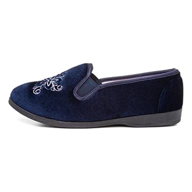 The Slipper Company Womens Full Slipper in Navy - Size 6 UK - Blue