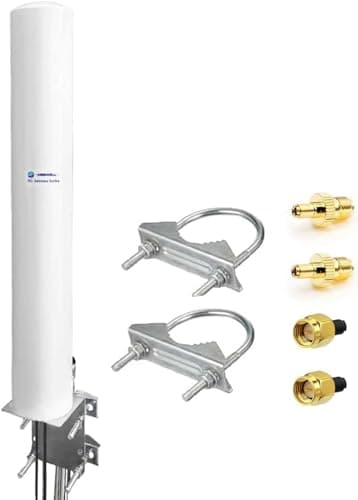 Maswell 5G 4G LTE antenna outdoor, 2X2 MIMO 700-6000MHz, up to 4.5 dBi cellular external antenna SMA plug with TS9, compatible with Three Vodafone O2 EE Gigacube modem router