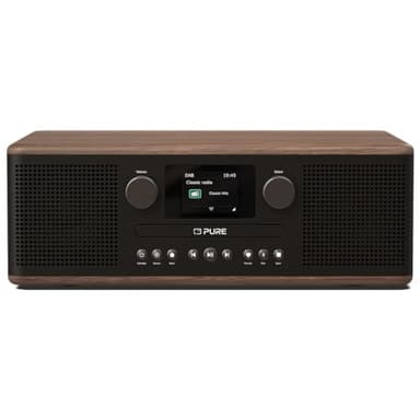 Pure Classic C-D6 Music System (CD Player, DAB+/FM, Bluetooth, AUX, USB, Alarm Sleep Timer) Coffee Black/Walnut