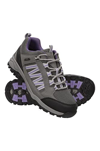 Mountain Warehouse Path Waterproof Womens Walking Shoes - Breathable Ladies Shoe, Mesh Lining, High Traction Sole Hiking Shoes - for Spring Summer, Trekking, Camping Dark Grey Adult Shoe Size 7