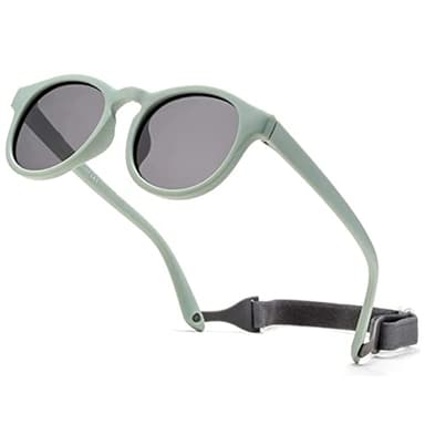 iNszkoos Flexible Polarized Baby Sunglass With Strap Adjustable, Infant Outdoor sunshade UV 400 protection Soft Silicone Frame Baby Sunglasses for 0-48 Months Toddler Newborn Boys Girls
