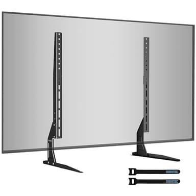 BONTEC Universal Table Top TV Stand Pedestal for 22-65 inch LCD/LED/OLED/Plasma TVs, Replacement TV Stand Legs for Screen, Securely Holds 50KG & Max.VESA 800x400mm