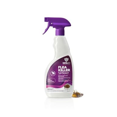 REPELEM Flea Spray for The Home - Professional Strength, Household Flea Spray, Flea Killer for Home, Kills Fleas, Larvae & Eggs, Eradicates & Prevents Reinfestation, 500ml Flea Killer Spray
