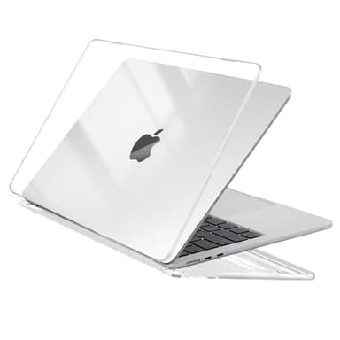EooCoo Case Compatible with MacBook Air 13.6 inch M4 M3 M2 2025 2024 2022 Release Model A3240 A3113 A2681 with Touch ID, Transparent Plastic Hard Shell Cover, Smooth Shiny Surface - Crystal Clear