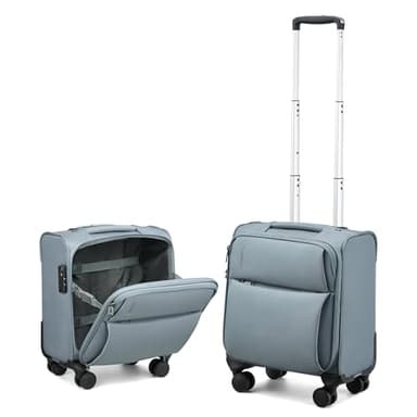 Hanke Softside Expandable Luggage 16/20/24/28 Inch Carry On Luggage for Travel Checked Luggage Suitcases with Wheels TSA Luggage Large Suitcase, Grey, 16-Inch Underseat