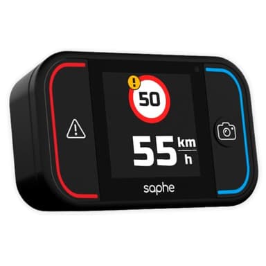 Saphe Drive Pro Speed Camera Detector with Colour Display, CarPlay and Android Auto Compatible, Detects Upcoming Speed Cameras and Hazards, Requires Additional Subscription