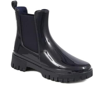 Pavers Women's Ankle Wellington Boots in Navy - Stylish Casual Wellies with Elastic Vent - Comfortable Fit Ladies Footwear - Size UK 6 / EU 39