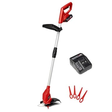 Einhell Power X-Change Cordless Strimmer With Battery And Charger - 18V Lightweight Grass Trimmer With 20 x Blades, 24cm Cutting Width - GC-CT 18/24 Li Garden Lawn Trimmer
