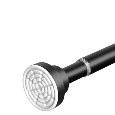 Matte Black Extendable Curtain Poles Shower Curtain Rod 81-137cm Tension Pole No Drilling, Never Rust Non-Slip Telescopic Pole for Clothes, Shower Curtain Rail for Bathroom, Closet, Window