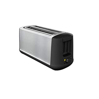 Moulinex Subito 4 Toaster, 2 Long Slots, 1700 W, Eco Mode, Thermostat 7 Positions, Bread Centring LS342D10, Stainless Steel