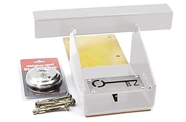 Heavy Duty Unbreakable Garage Door Defender Lock with Padlock and Fixings - White
