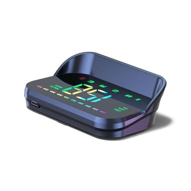AMROOLOO Car Head-Up Display HUD Digital Speedometer GPS Speedometer Universal KMH and MPH with Compass Speeding Warning Multi-functional display USB interface Plug & Play for all vehicles (M23)
