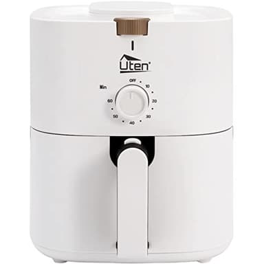 Air Fryer Oven, Uten White 4L Manual Air Fryers with Rapid Air Circulation, 30 Minute Timer and Adjustable Temperature Control with Recipe, 1500W