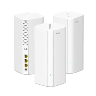 Tenda Nova MX12 AX3000 Mesh Wi-Fi 6 System - 5-7 Rooms Wi-Fi Coverage - Whole Home Wi-Fi Mesh System - 1.7 GHz Quad-Core CPU - HE160 - Dual-Band Gigabit Mesh Network 3-Pack