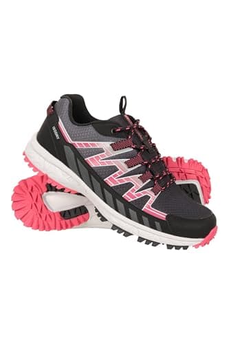 Mountain Warehouse Lakeside Trail Waterproof Womens Walking Shoe - Phylon Midsole Hiking Boots, Lightweight, Mesh Upper Ladies Trainers - for Trekking, Hiking & Outdoors Jet Black Adult Shoe Size 6